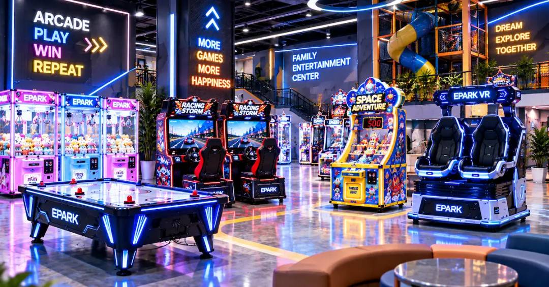 Private brand arcade equipment in modern FEC
