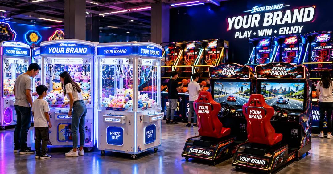 Private label arcade game machine scene
