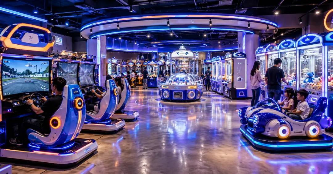 Customized game machine arcade scene