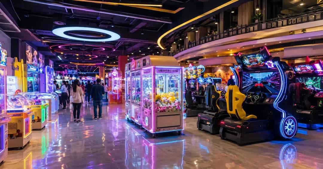 Customized game machine venue scene