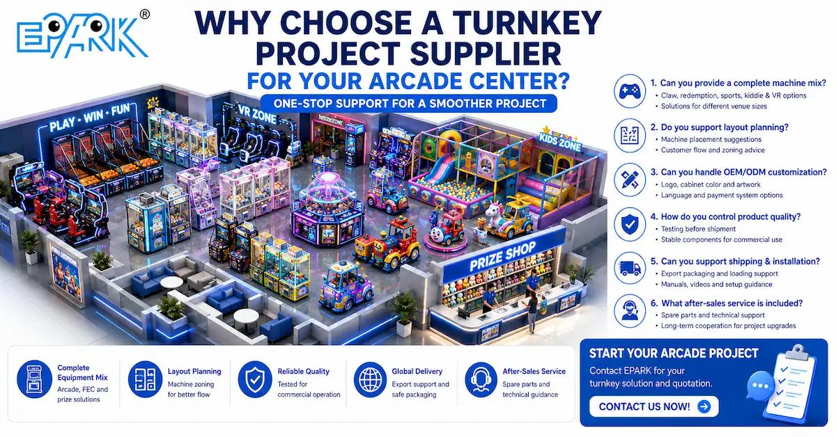 Arcade Turnkey Project Supplier: How to Build a Complete Arcade Center with Less Risk