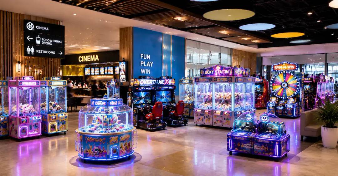 Retail center game machine zone