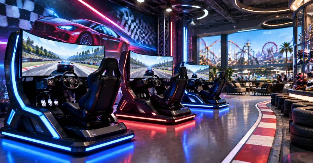 Racing simulator arcade venue design