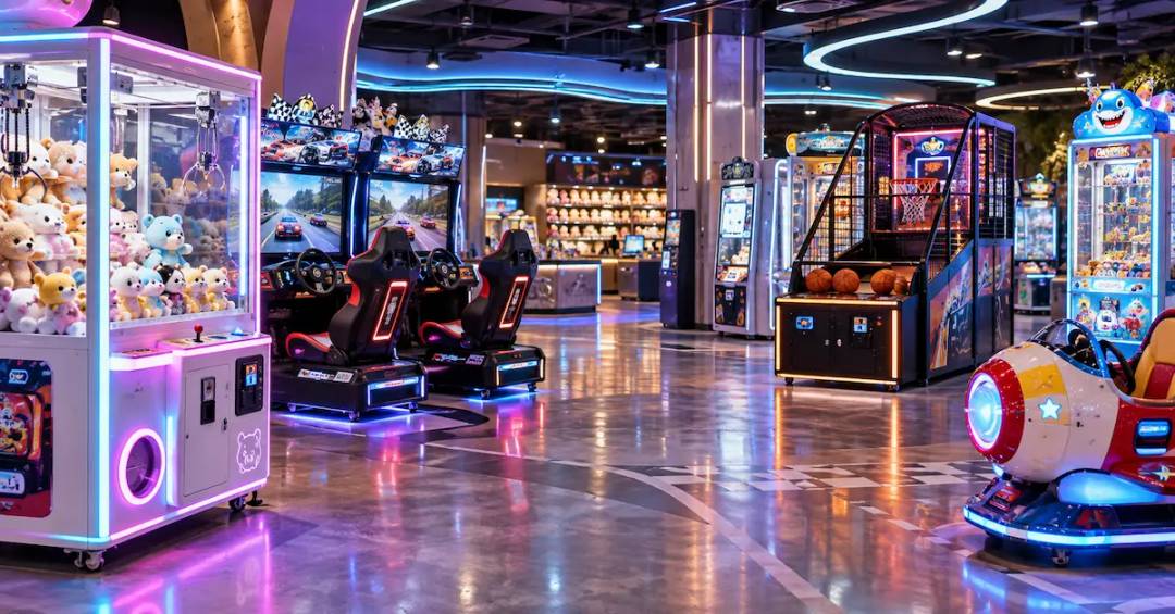 Commercial arcade machines in modern FEC venue