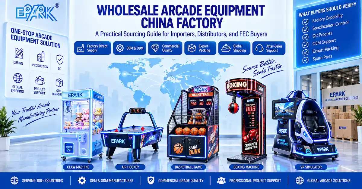 Wholesale Arcade Equipment China Factory: How B2B Buyers Control Quality, Cost, OEM, and Export Risk
